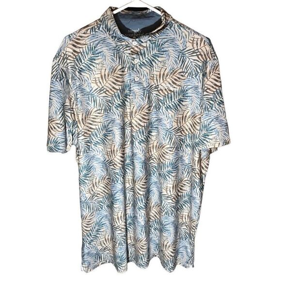 Simply Southern Mens Size 2XL Tropical vacation shirt camp button short sl - Picture 3 of 6